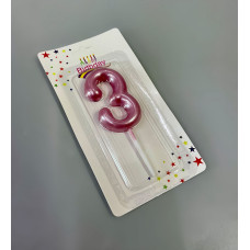 Свічка серія "Пузатик"- 3 рожева