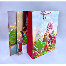 Подарунковий пакет прямокутний "Новий Рік" розмір XL