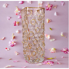 Ваза скляна циліндрична з об’ємним декором
