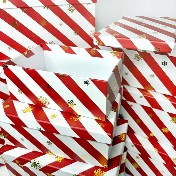 Новорічні подарункові коробки “Candy Stripe” 10 шт прямокутні Новорічні подарункові коробки “Candy Stripe” 10 шт прямокутні