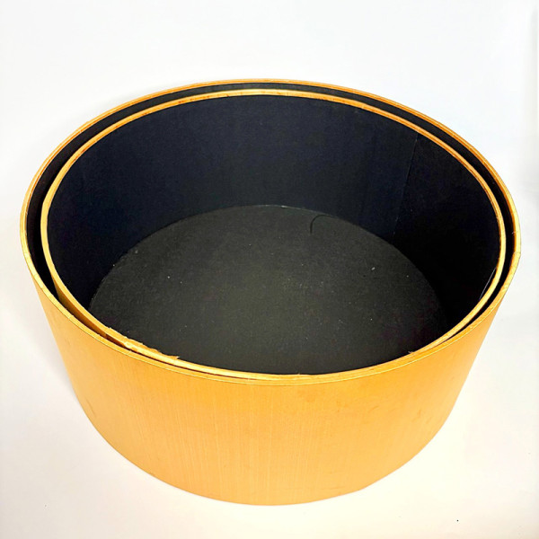 Набір круглих атласних подарункових коробок — 2 штуки Всередині брак (п'ятна)