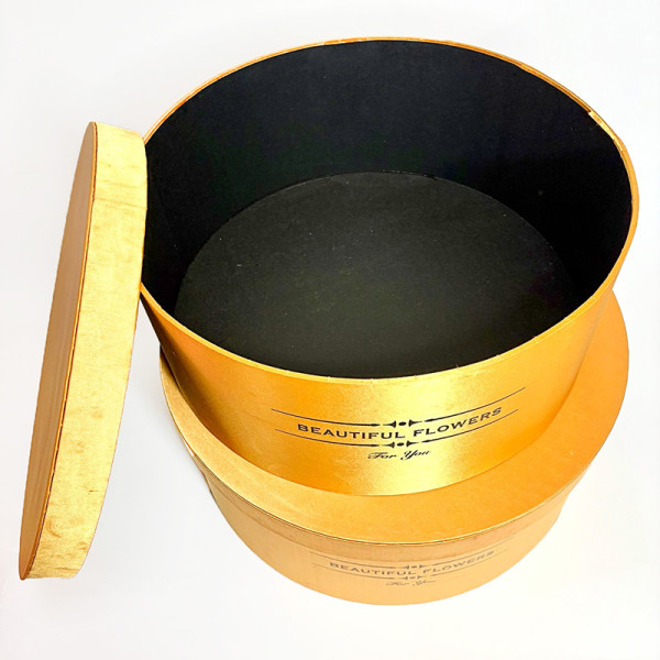 Набір круглих атласних подарункових коробок — 2 штуки Всередині брак (п'ятна)