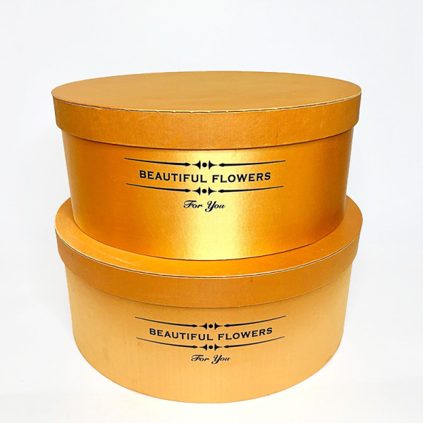 Набір круглих атласних подарункових коробок — 2 штуки Всередині брак (п'ятна)