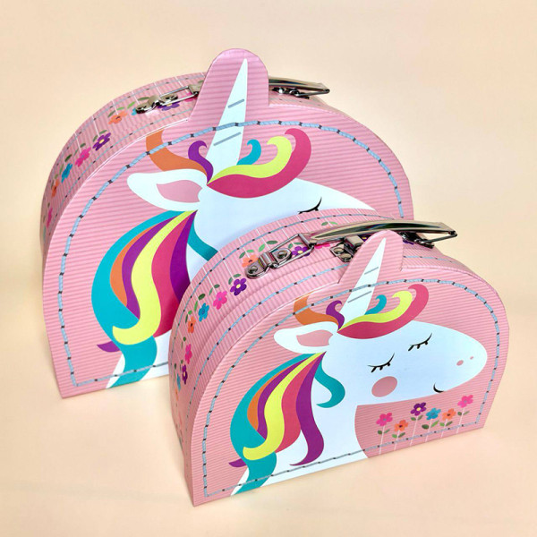 Подарункові коробки-чемоданчики з единорогом, набір з двох штук