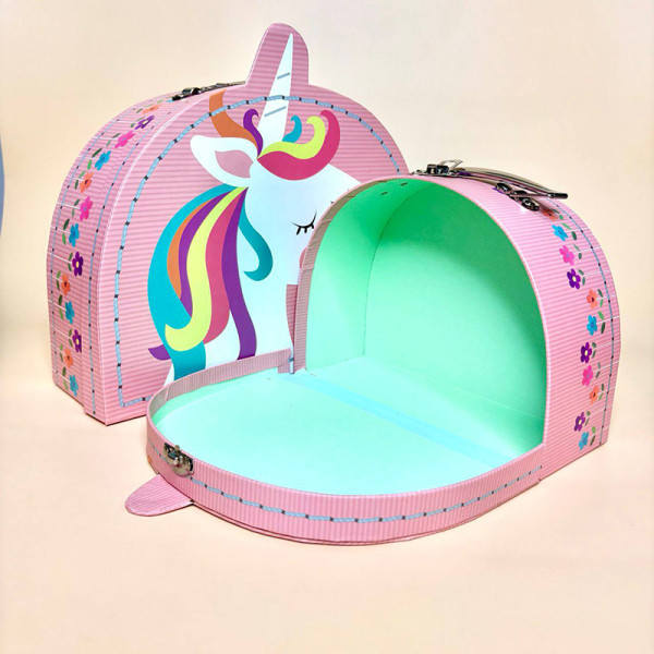 Подарункові коробки-чемоданчики з единорогом, набір з двох штук