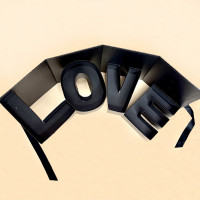 Подарункова коробка  (розкладна) "Love" чорного кольору