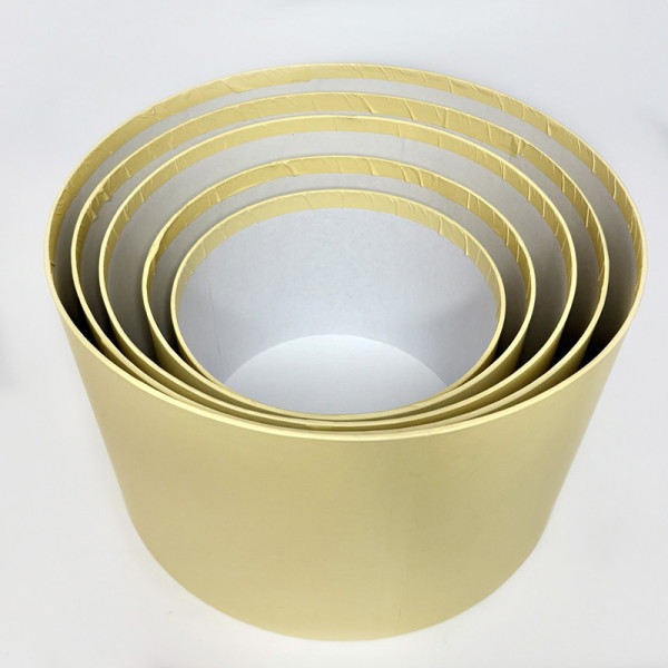 Набір подарункових круглих коробок — 5 штук Міні жовтого кольору