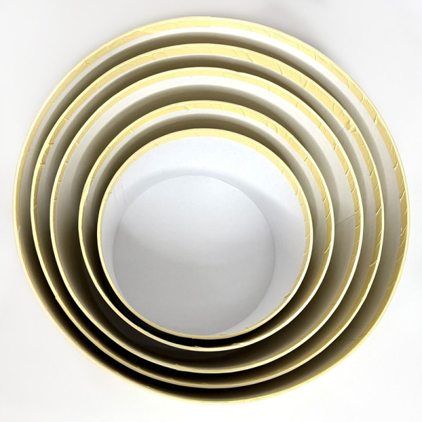 Набір подарункових круглих коробок — 5 штук Міні жовтого кольору