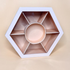 Подарункова коробка з секціями з віконцем серія "Delimiter" M пудрового кольору