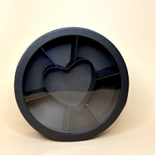 Подарункова коробка з секціями з віконцем серія "Delimiter" M чорного кольору 