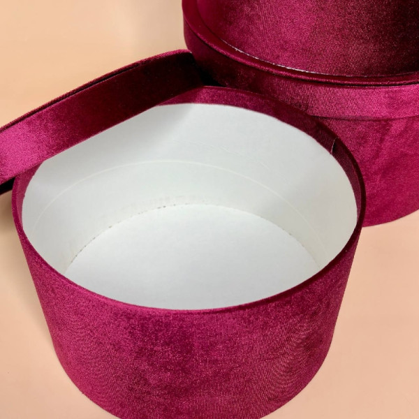 Подарункові коробки оксамитові бордового кольору