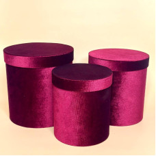 Подарункові коробки “Velvet ”  (набір із 3 шт.) бордового кольору