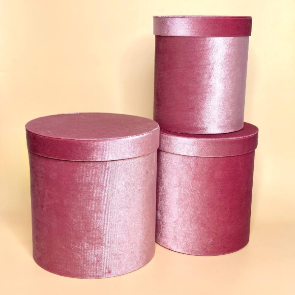 Подарункові коробки “Velvet ”  (набір із 3 шт.)  рожевого кольору