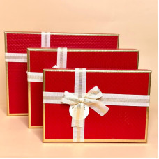 Набір подарункових коробок прямокутних червоного кольору 