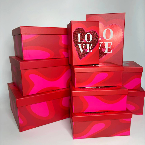 Подарункові коробки LOVE, набір з 10 штук 