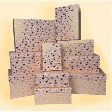 Подарункові коробки набір 10 шт рожеві «Серця»