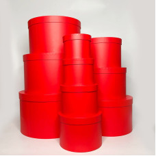 Набір подарункових коробок 10 шт однотонні червоного кольору