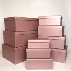 Набір прямокутних подарункових коробок однотонних (10 шт) кольору фрез 