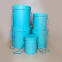 Набір круглих подарункових коробок з кришкою колір бірюзовий