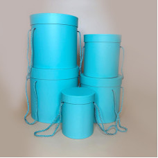 Набір круглих подарункових коробок з кришкою колір бірюзовий