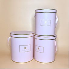 Круглі коробки для квітів та подарунків ніжно рожевого кольору