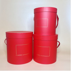 Коробки круглі для квітів та подарунків червоного кольору