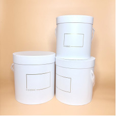 Коробки круглі для квітів та подарунків білого кольору