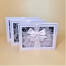 Набір подарункових коробок з ручками та віконцем 3 шт для подарунків світло рожевого кольору