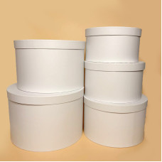 Набір подарункових коробок 5 шт однотонні білого кольору