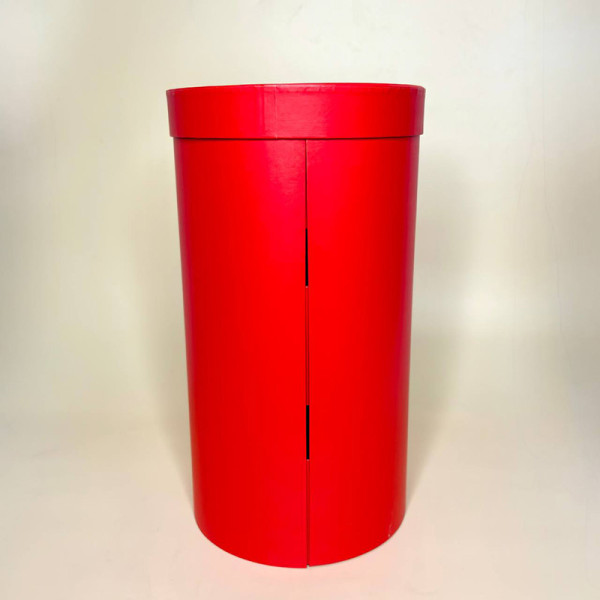 Подарункова циліндрична коробка з відділеннями для квітів і подарунків червона