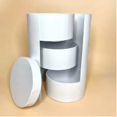 Подарункова циліндрична коробка з відділеннями для квітів і подарунків біла