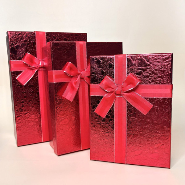 Подарункові коробки “Snake” набір з 3 шт червоного кольору (має брак)