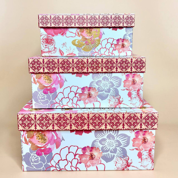 Подарункові коробки “Follow Your Dreams” набір із 3 шт рожевого кольору