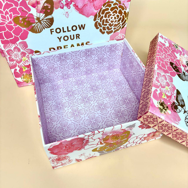 Подарункові коробки “Follow Your Dreams” набір із 3 шт рожевого кольору
