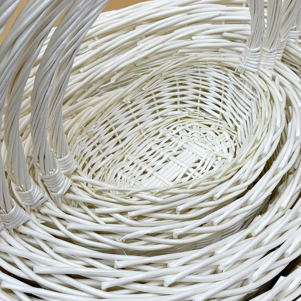 Набір овальних плетених кошиків 10 шт з ручками