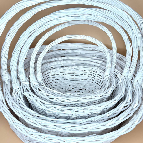 Набір плетених кошиків 6 шт овальних з ручками