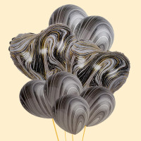 Набір кульок "Серце" 8 шт мармур сірий