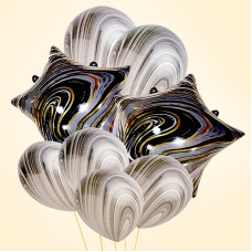 Набір кульок "Зірка" 8 шт мармур чорний