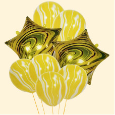 Набір кульок "Зірка" 8 шт мармур жовтий