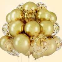 Набір повітряних кульок з конфетті "BonBon"  золотого кольору