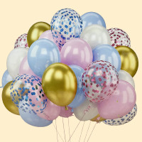 Набір повітряних кульок з конфетті "BonBon"  рожевий блакитний золото