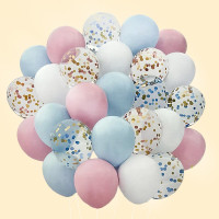 Набір повітряних кульок з конфетті "BonBon"  блакитний рожевий білий