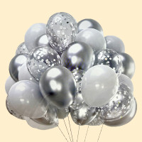 Набір повітряних кульок з конфетті "BonBon"  срібного кольору