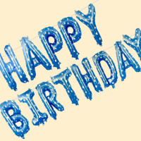 Гірлянда з кульок "HP" блакитний з серцем