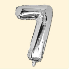 Фольгована кулька 32 (дюйми) срібного кольору, цифра 7
