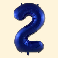 Фольгована кулька 32 (дюйми) синього кольору, цифра 2
