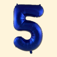 Фольгована кулька 32 (дюйми) синього кольору, цифра 5