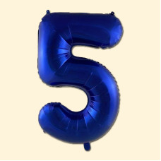 Фольгована кулька 32 (дюйми) синього кольору, цифра 5