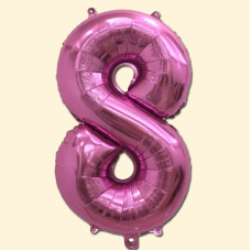 Фольгована кулька 32 (дюйми) рожевого кольору, цифра 8