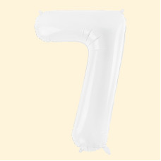 Фольгована кулька 32 (дюйми) білого кольору, цифра 7